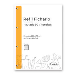 Refil fichario A4 Pautado Receitas - Wiiprint