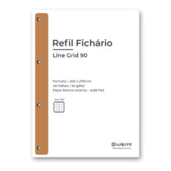 Refil fichario A4 Quadriculado - Line Grid 90g - Wiiprint