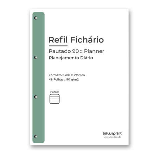 Refil fichario A4 Pautado Planner 90g - Wiiprint